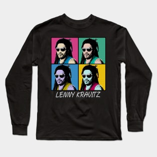 Lenny Kravitz 80s Pop Art Style Long Sleeve T-Shirt